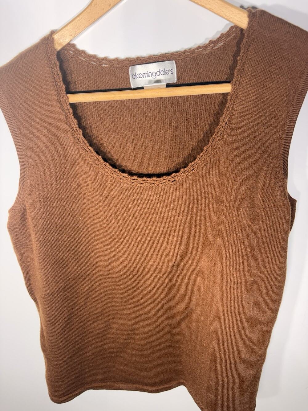 Bloomingdale's brown knit tank top wide scoop neckline Women’s Size 2X